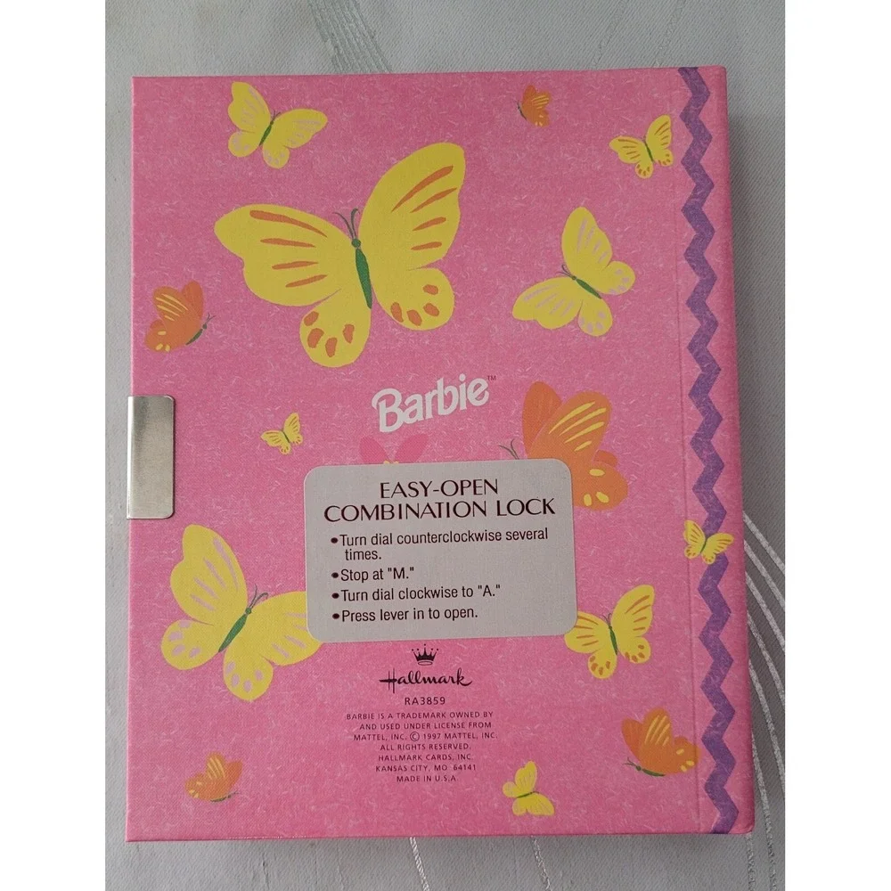 RARE *‎ Vintage 1997 Hallmark Barbie Doll Diary Journal w/ Lock & Key * NEW
